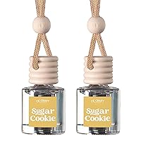 CE Craft Sugar Cookie Car Air Hanging Fragrance Oil Diffuser – Car Air Freshener Diffuser for Essential Oils, Scents Fragrance Aromatherapy Automobile Diffuser, Long Lasting Car Diffuser Bottle 2 PACK