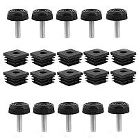 3cm Chair Tubing Plug 10PCS 30x30+30MM Square Chair Tubing End Cap, Adjustable Chair Glide Insert Cap for Chair Furniture Pipe Plug Inset