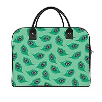 Peacock Pattern Green Tail Large Crossbody Bag Laptop Bags Shoulder Handbags Tote with Strap for Travel Office