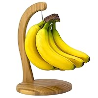 Totally Bamboo Banana Holder, Banana Hanger Stand with Stainless Steel Hook