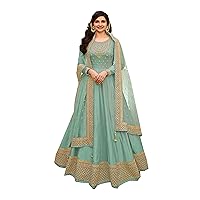 women's ready to wear pakistani mulberry Silk embroidered gown style salwar kameez 13927