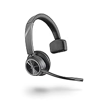 Poly - Voyager 4310 UC Wireless Headset (Plantronics) - Single-Ear Headset w/Mic - Connect to PC/Mac via USB-C Bluetooth Adapter, Cell Phone via Bluetooth - Works with Teams (Certified), Zoom & More