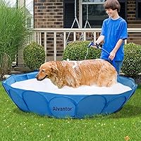 Alvantor Pet Swimming Pool Dog Bathing Tub Kiddie Pools Cat Puppy Shower Spa Foldable Portable Indoor Outdoor Pond Ball Pit 63