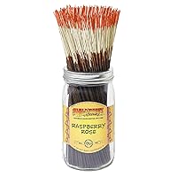 Wild Berry Incense Sticks - Raspberry Rose - Mouth-Watering Scent with Strawberry and Vanilla - Hand Dipped in The USA (100 Count)