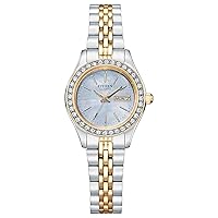 Citizen Ladies' Dress Quartz Stainless Steel Bracelet with Crystals and Day Date