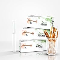 Pack of 8 Miswak Stick Natural Teeth Whitening Kit – Muslim Natural Flavored Herbal Toothbrush Miswak Sticks Vacuum Sealed with Holder for Healthy Gums, Teeth & Fresher Breath || Pack of 8
