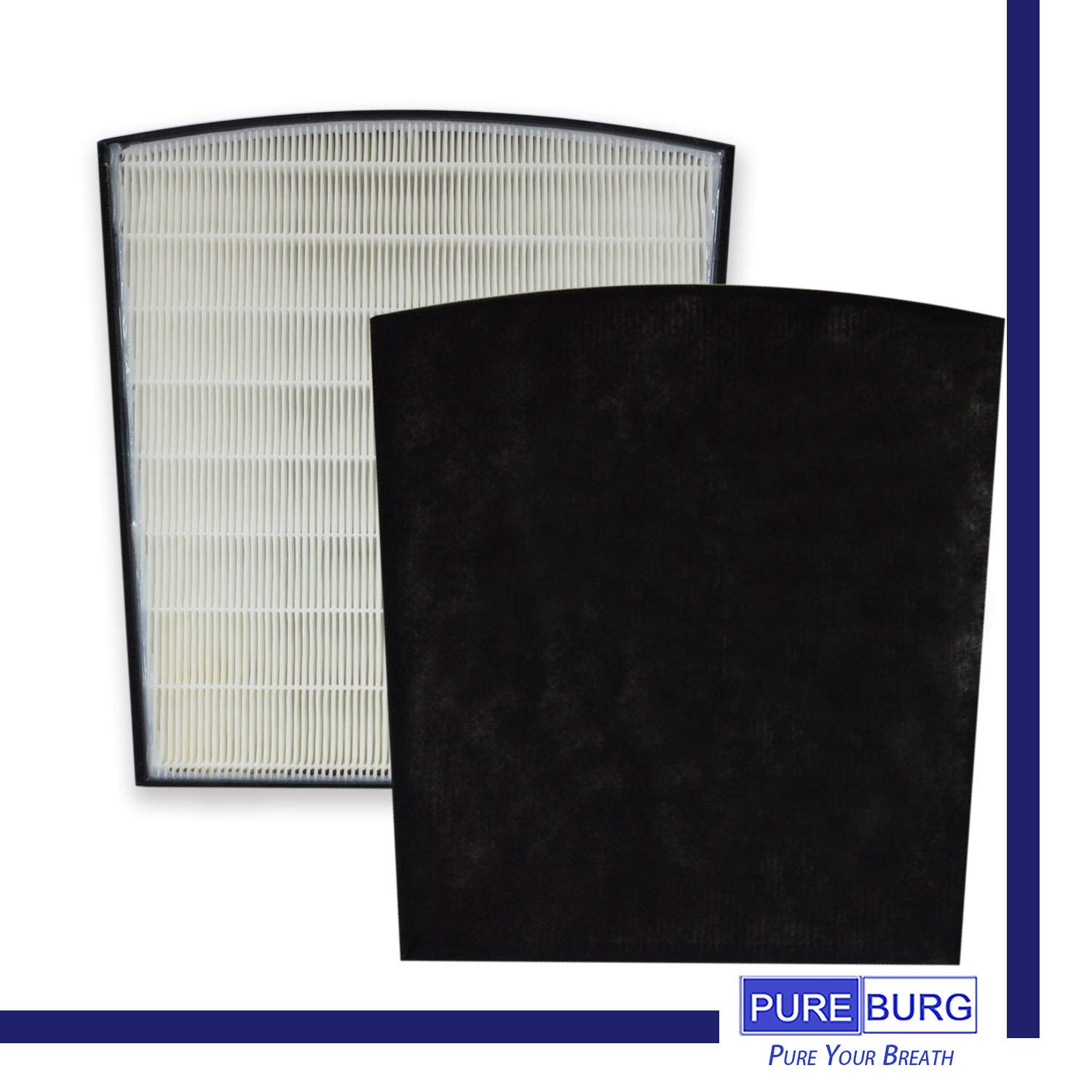 PUREBURG Replacement True HEPA Filter Set Compatible with Hunter HP800 Multi Room Large Console Air Purifier, Part Number H-HF800-VP H-PF800,H13 Activated carbon Pre-Filter Air Clean Dust VOCs