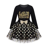 YiZYiF Baby Toddlers Girls' Birthday Princess Outfits Shiny Dot Tutu Skirt with Long Sleeve Shirt Top Clothes Set