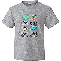 inktastic Earth Day Plant a Tree Save The Bees Save The Seas Love Youth T-Shirt