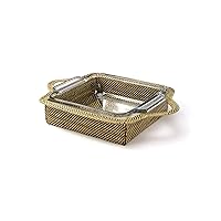 Square Baker Basket with Anchor baking Dish 2QT Woven 8.5 Inch Square with Handles, with Oven Safe 2 Quart Insert