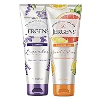 Jergens Body Butter Moisturizers, 7 fl oz 2PK, with Energizing Citrus and Calming Lavender, Softens and Soothes Dry Skin
