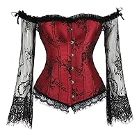 Zhitunemi Plus Size Corsets for Women Renaissance Corset Strap Black Costumes Princess Overbust