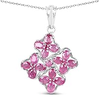 2.71 Carat Genuine Blue Sapphire Or Ruby .925 Sterling Silver Pendant