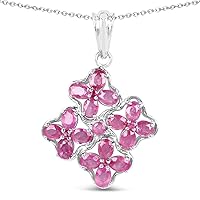 3.72 Carat Genuine Ruby .925 Sterling Silver Pendant