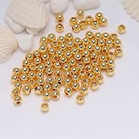 JOE FOREMAN 100Pcs 8mm Hypoallergenic Polished Smooth 14K Yellow Gold Filled Spacer Beads for Jewelry Making Wholesale Metal Bead DIY Handmade Craft Supplies