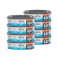Diaper Genie Essentials Round Refill 8-Pack | Holds Up to 2560 Newborn Diapers | Features Unscented Continuous Film | Compatible with Diaper Genie Complete and Expressions Pails