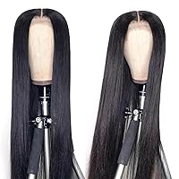 Lace Real Hair Wig 150% 13x1 Lace Wig Pre-Picked Lace Middle Human Hair Lace Wig 30 Inches (Stretched Length : 22inches)