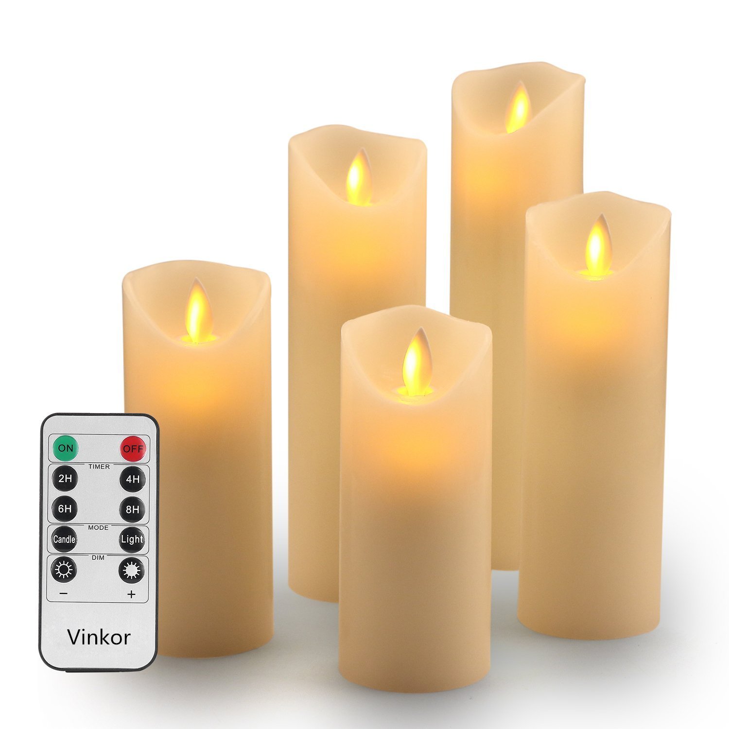 Vinkor Flameless Candles Battery Operated Candles Set Decorative Flameless Candles 4