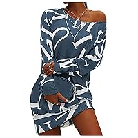 Women's Winter Floral Dress Balloon Sleeves Fashion Polka Dot Midi Dress Sexy Wrap Bodycon Mini Dress