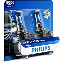Philips 9006 Vision Upgrade Headlight Bulb with up to 30% More Vision, 2 Pack Cool White