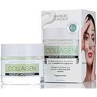 Advanced Clinicals Collagen Cream Facial Moisturizer Multi-Lift Plumping Collagen Firms & Smooths Fine Lines, Sagging Skin, & Wrinkles. Anti-Wrinkle Skin Care Face Lotion W/Hyaluronic Acid, 2 Fl Oz