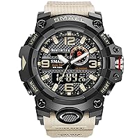 SMAEL 8035 Sport Electronic Plastic Watch Wrist Watch Fashion Sport Analog Digital Wristwatch（Khahi）