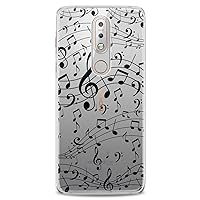 TPU Case Replacement for Nokia 9 PureView Xr20 1 Plus 8.3 5G 8.1 C30 C01 X10 Treble Soft Clef Black Cute Melody Contoured Slim fit Cute Clear Music Print Singer Design Flexible Silicone Fun