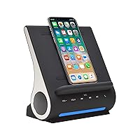 Azpen Dockall D108 Wireless Charger, Bluetooth Premium Speakers, Docking Station with Built in Mic Handsfree Call, 3 in 1 Station for iPhone and Samsung Phone
