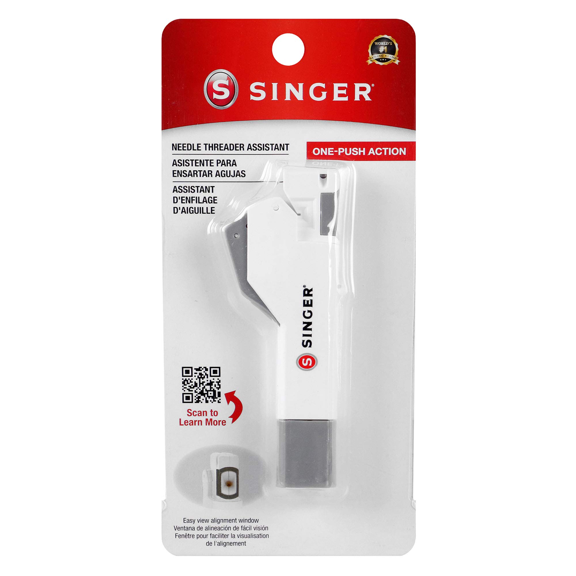 SINGER Needle Threader Assistant - Automatic Hand Sewing Needle Threader,Gray