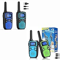 Wishouse Walkie Talkies for Adults Kids Long Range Rechargeable 4 Pack Family Camping Gift