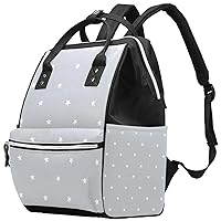 Stars on Gray Diaper Bag Backpack Baby Nappy Changing Bags Multi Function Large Capacity Travel Bag