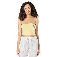 Tommy Hilfiger Women's Bandeau Tube Top with Classic Tommy Jeans Color Block and Logo, Mellow Yellow
