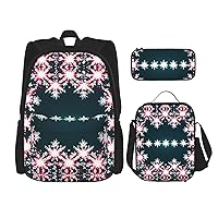 Print 358PCS Backpack Set,Large Bag with Lunch Box and Pencil Case,Convenient,backpack lunch box