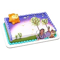 DecoSet Disney's Wish Shining Star Cake Topper, 2-Piece Decoration Set with Asha, Valentino, And Light Up Star, For Birthday And Celebrations