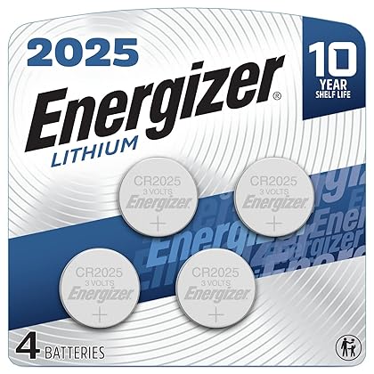 Energizer 2025 Batteries (4 Pack), 3V Lithium Coin Batteries