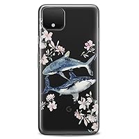TPU Case Compatible for Google Pixel 8 Pro 7a 6a 5a XL 4a 5G 2 XL 3 XL 3a 4 Whale Clear Shark Flowers Design Print Floral Girls Fish Cute Love Cute Flexible Silicone Slim fit Soft Art Teen