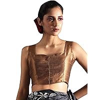 Women's Readymade Indian Style Stitched Designer Party Wear Bollywood Padded Blouse for Saree Crop Top Choli