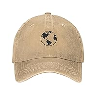 Blackwhite Silhouette Happy Earth Day Favors Cowboy Baseball Cap Dad Hat Unisex Adjustable Upf50+ Golf Gym