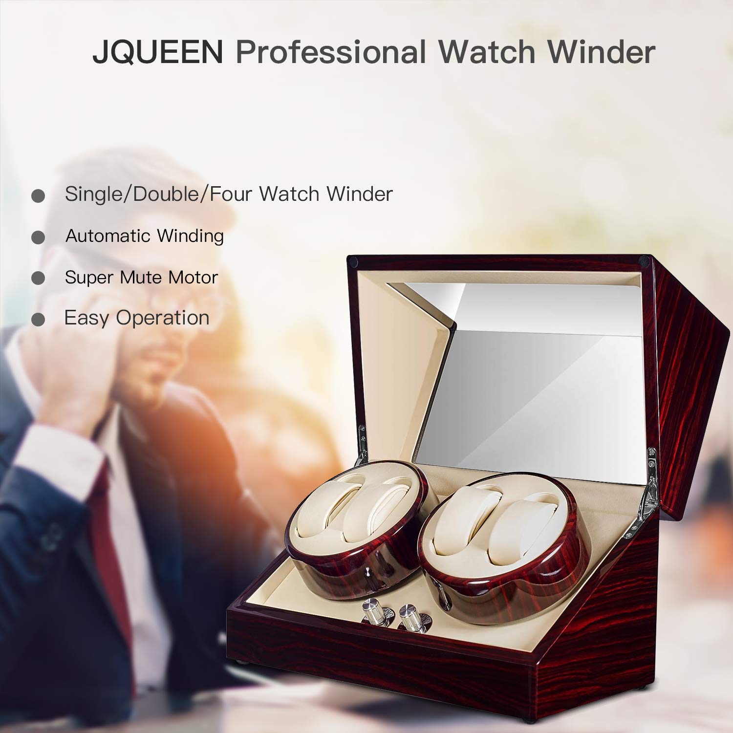 JQUEEN Watch Winder with Quiet Motors