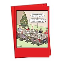 NobleWorks - Hilarious Merry Christmas Greeting Card with Envelope (4.63 x 6.75 Inch) - Winter Snowmen Stationery Card for Men, Women - Weird Relative 1703
