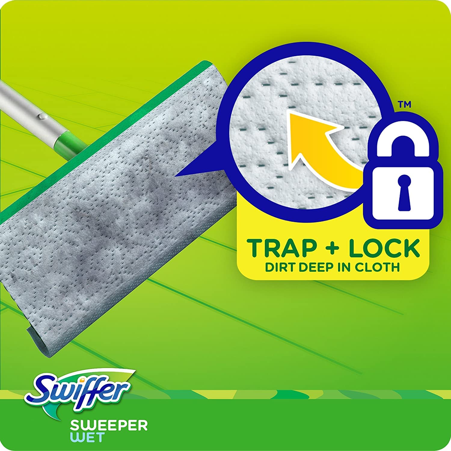 Swiffer Sweeper Wet Mopping Cloths, Multi-Surface Floor Cleaner with Gain Original Scent, 24 Count