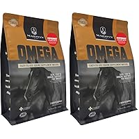 Majesty's Omega Wafers - Superior Horse/Equine Skin, Coat, and Immune Support Supplement - Omega 3, 6, 9, and Biotin (Peppermint, 2 Pack(120 Count Total))