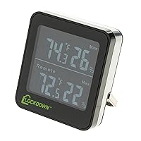 LOCKDOWN Digital Hygrometer with Convenient Design, Backlit Screen and Min/Max Reading for Temp and Humidity Monitoring in Safes, Rooms, Cases and Cabinets
