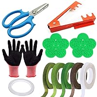 Woohome 11 PCS Garden Pruning Shears Scissors Kit, Rose Stripper Thorn Remover, Tree Pruner Hand Tools, Leaf Stripping Tool, Floral Gloves and Floral Tape for Gardening Flower Arrangement