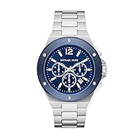 Michael Kors Watches Men's Lennox Quartz Watch with Stainless Steel Strap, Silver, 24 (Model: MK8938)