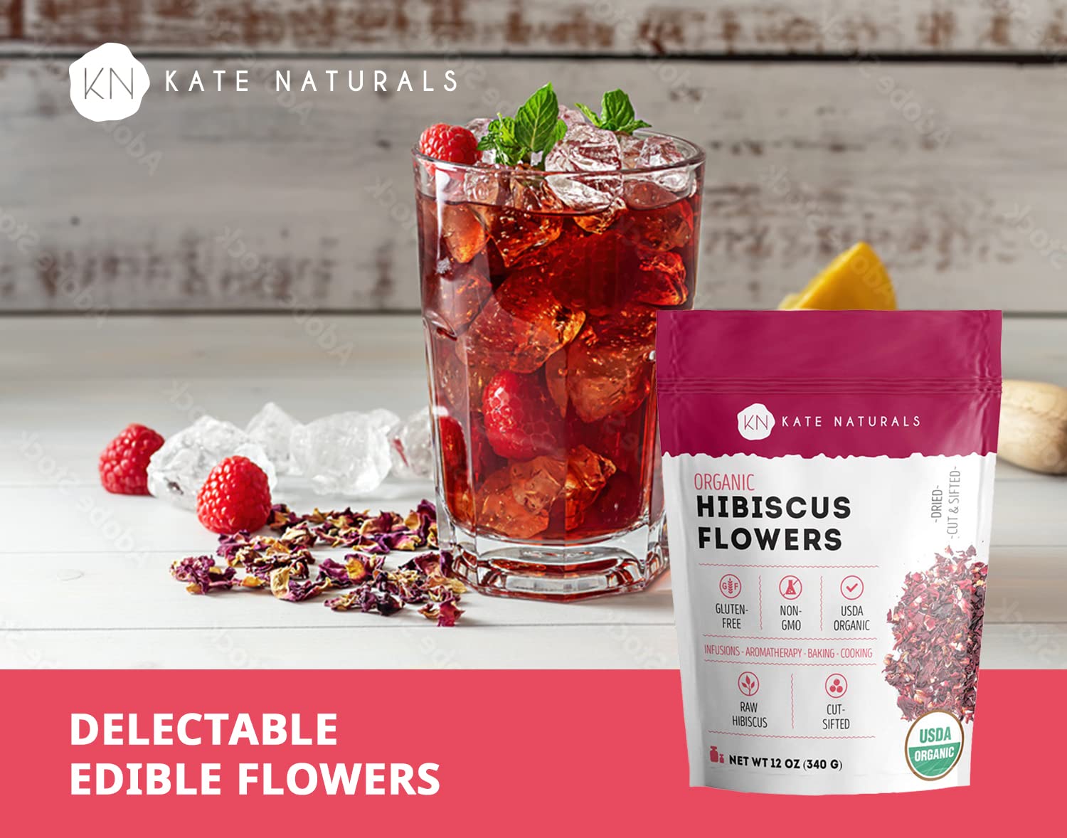  Herbs Botanica Hibiscus Flower Dried Organic For Tea, Hair  Growth, Flor De Jamaica Organica Whole Full Flower Petals 100% Natural &  Dried Edible for Hibiscus Syrup, Cake Decoration & Cocktails