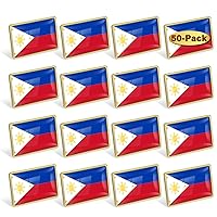 12/24/50/100Pcs Philippines Flag Lapel Pins Bulk - Metal Filipino Philippine Brooch Badge Souvenir for Men Women Clothes Bags Hats