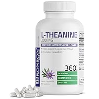 L-Theanine 200mg (Double-Strength) with Passion Flower Herb, Non-GMO Gluten-Free Soy-Free Stress Management Supplement, 360 Capsules