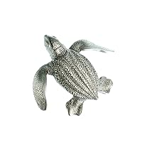 Baby Sea Turtle Realistic Pewter Pin- Leatherback Turtle Hatching, Sea Life Pewter Pin, Gifts for Turtle Lovers
