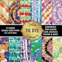 Rainbow Tie Dye Patterned Double-Sided Craft Paper, 8.5